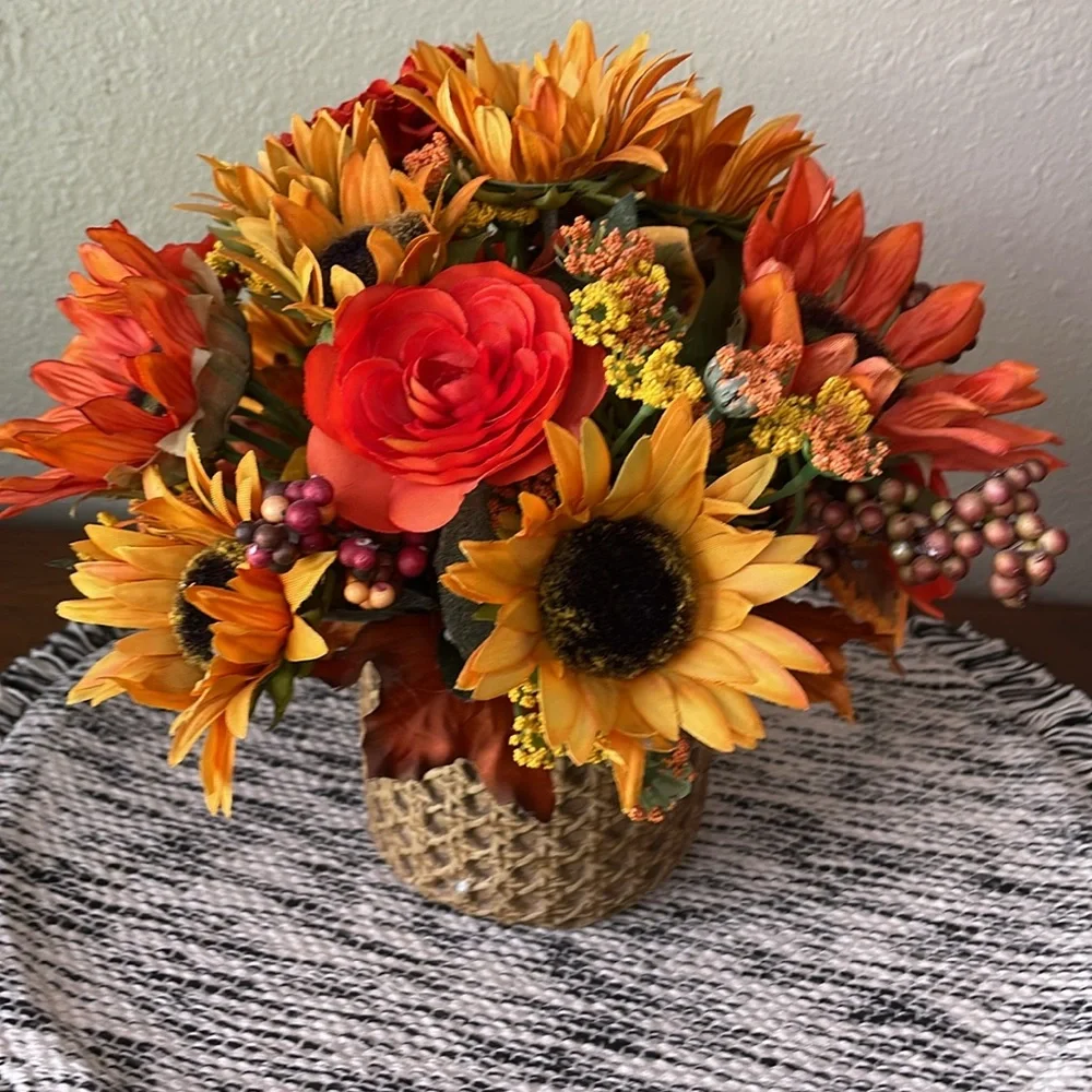 Cozy Sunflower Handmade Silk Arrangement